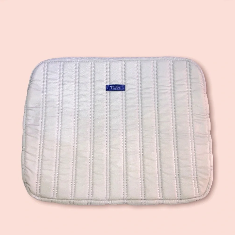 TUMI Beige Quilted Laptop Ipad Sleeve